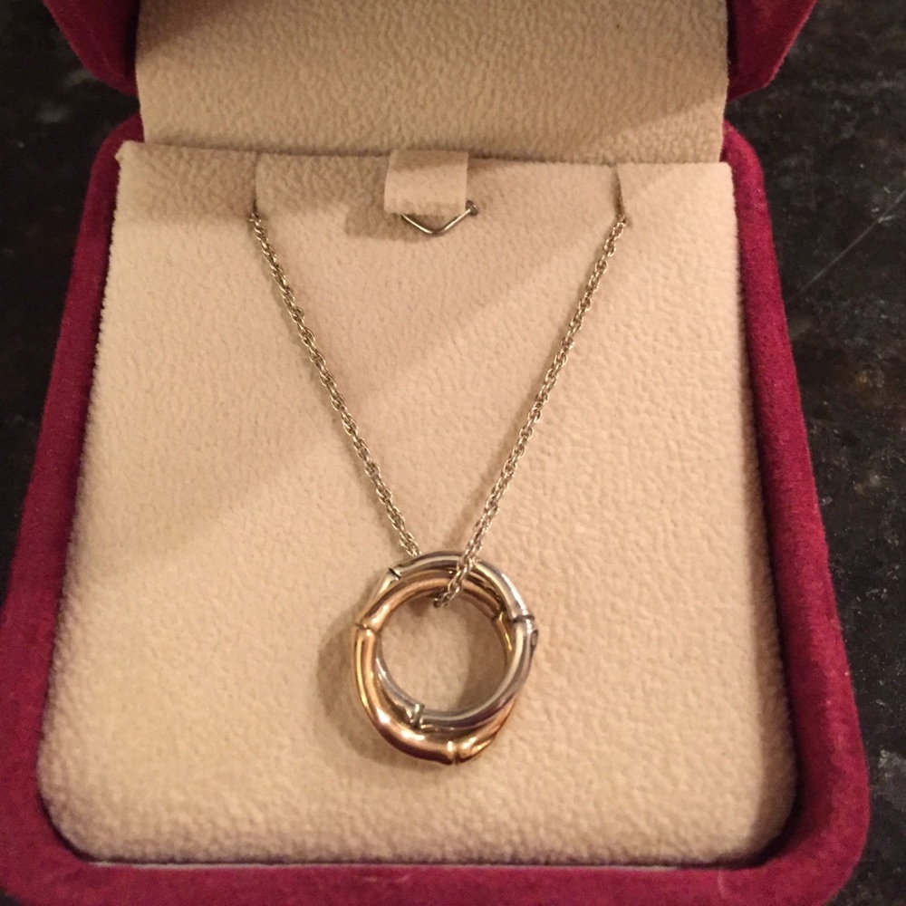 John Hardy sterling silver & yellow gold pendant